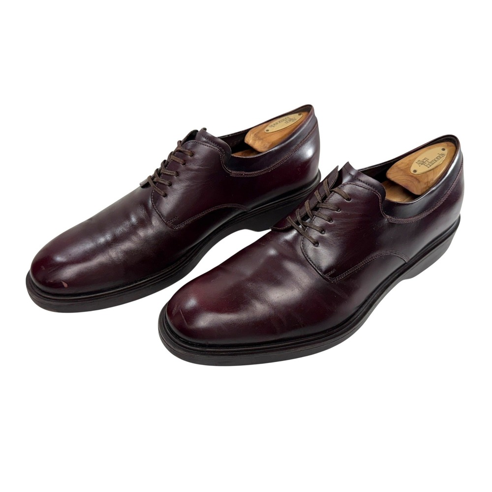 Salvatore Ferragamo Burgundy Leather Oxford Dress Shoes Men Size 8 2E WIDE Italy